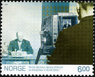 King Olav V starts Norwegian TV (1960)