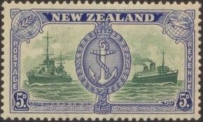 Navy badge, "HMNZS Achilles" and "Dominion Monarch"