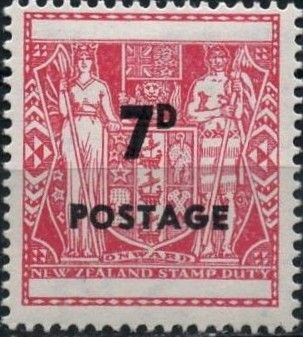 Coat of Arms Surcharged - 7d Postage