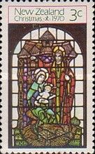 Holy Family, stained-glass window Invercargill church