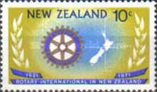 Rotary Emblem and Map of New Zealand