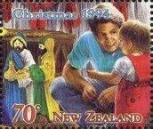 Man and Toddler with Crib