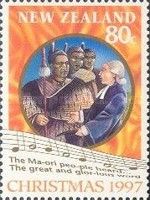 Missionary Rev. Marshden greeting Maori Chiefs