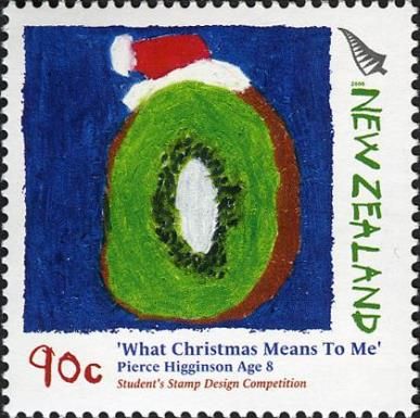 Santa Hat On Kiwi Fruit (Pierce Higginson)