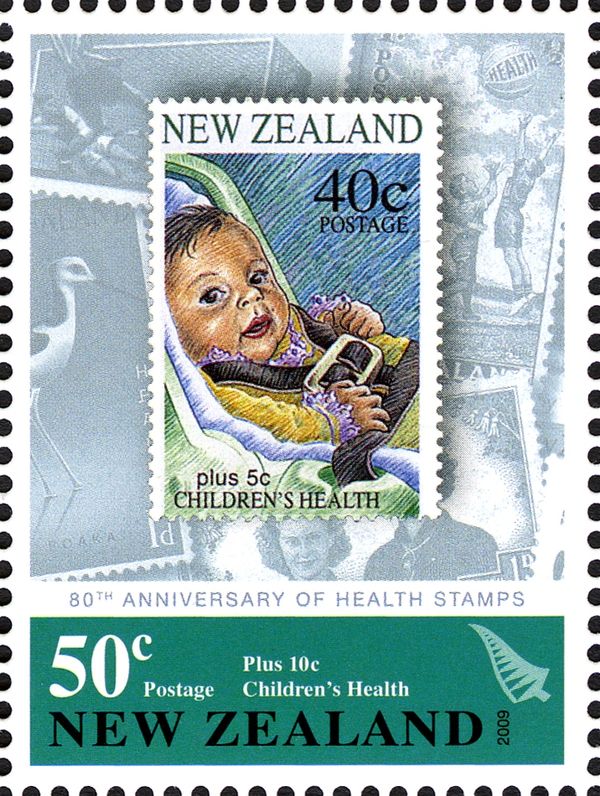 Health - Car Seat 50c + 10c souvenir sheet