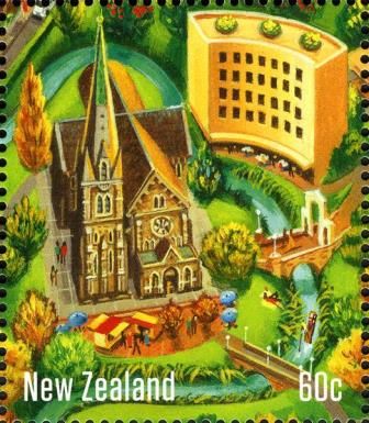 Cathedral Square and Bridge of Rememberance / Christchurch