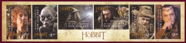 The Hobbit: An Unexpected Journey se-tenant strip of 6