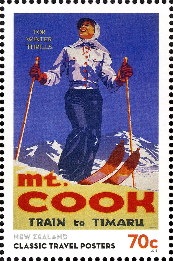 For Winter Thrills Mt. Cook Train to Timaru (skier)