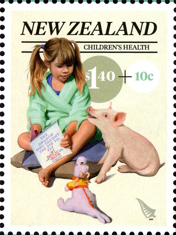 Health - Girl with Piglet $1.40 + 10c