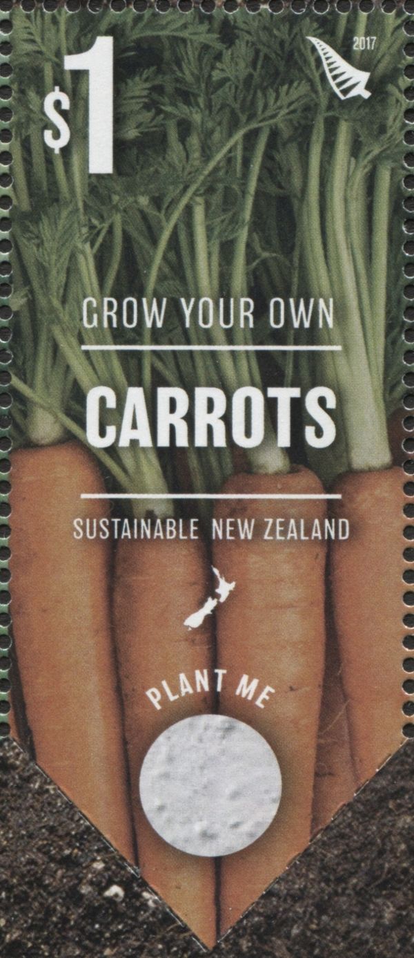 Carrots, printed seeds