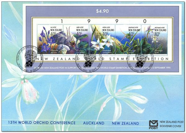 NZ World Stamp Exhibition 1990 on Orchids - Limited Edition