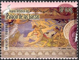 Murals by Roberto Lewis in "Palacio de las Garzas"