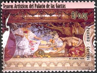 Murals by Roberto Lewis in "Palacio de las Garzas"