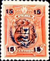 Augusto B. Leguia - overprint 15c over 10c