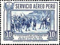 Pizarro's encounter with the Thirteen on the island of Gallo