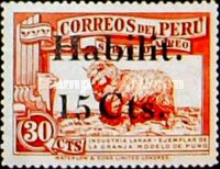 Merino Sheep (Ovis orientalis aries) - Overprint 15c on 30c