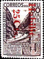 Aircrafts over Canyon - overprint 25c on 80c
