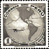 Airplane over Map of Americas