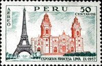 Eiffel Tower and Cathedral of Lima