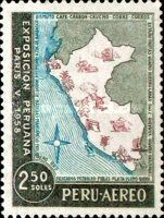 Map of Peru showing national products