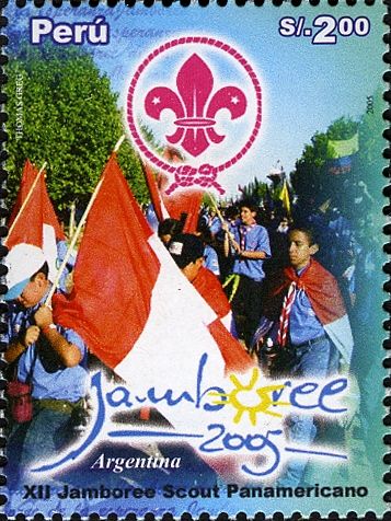 Scouts of Peru with Flags