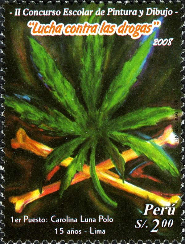 Cannabis Leaves and Crossed Bones