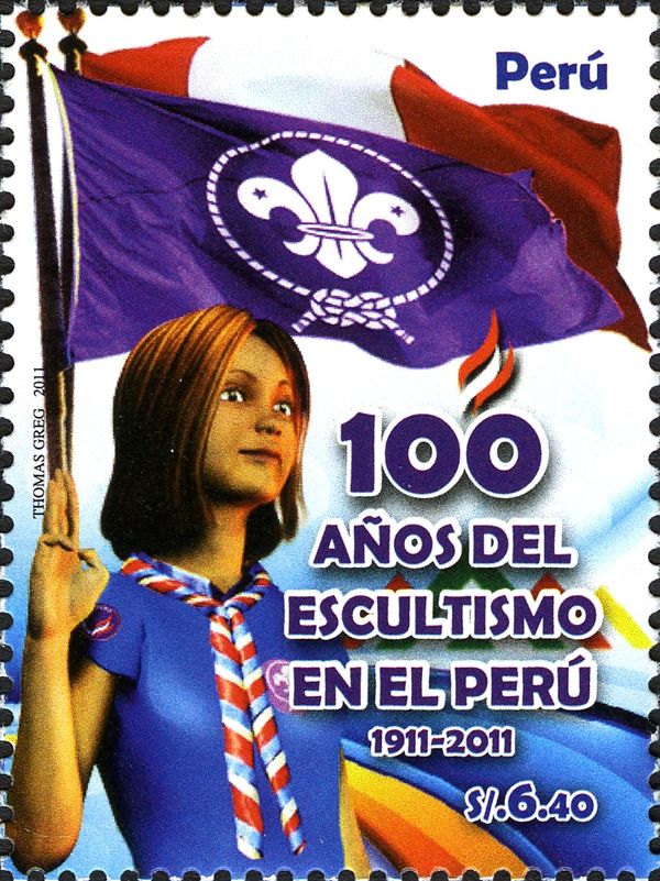 Guide with flags