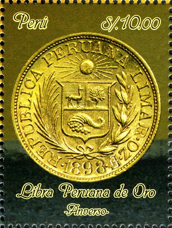Peruvian gold Pound obverse