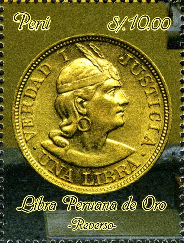Peruvian gold Pound obverse