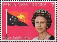Queen Elizabeth II and National flag
