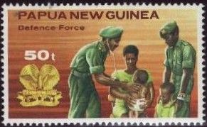 Medical team examining children