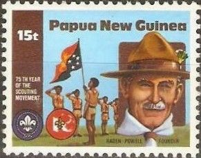 Robert Baden-Powell and flag-raising ceremony