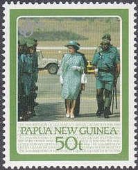 Inspecting troops, Port Moresby, 1982