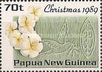 Pacific Frangapani, peace dove and flute mask