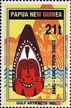 Canoe prow shield, Bamu