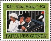 Queen Elizabeth and Prince Philip in landau