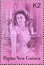 Queen seated, wearing tiara