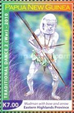 Mudman with bow and arrow, Eastern Highlands Province