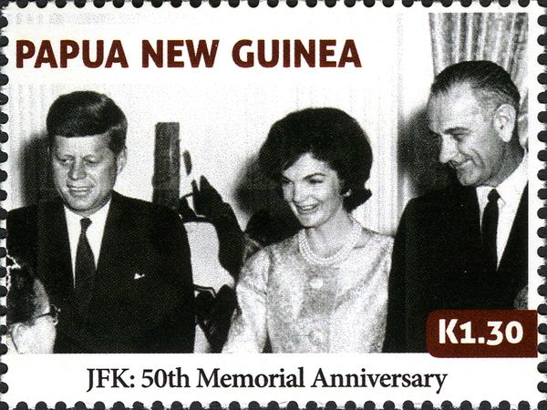 Pres. Kennedy, Mrs. Kennedy and Vice Pres. Lyndon Johnson