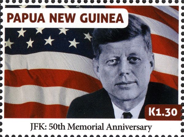 Pres. Kennedy and US flag