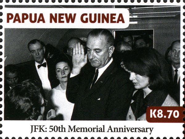 Vice President Lyndon Johnson taking the oath