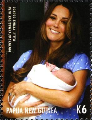 Catherine, Duchess of Cambridge holding Prince George