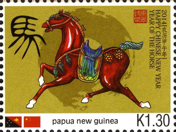 Brown horse (olive background)