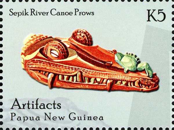 Sepik River canoe prow in shape of crocodile's head