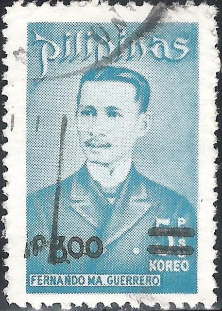 1973 Fernando Guerrero surcharged 3p on 5p