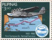 China Clipper in flight, map of route