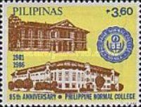 College crest and building