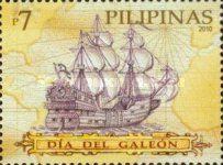 Galleon ship with New Route Map background