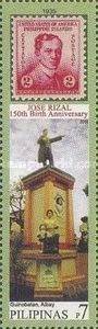 1935 stamp & Rizal Monument in Guinobatan, Albay