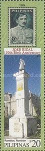 1964 stamp & Rizal Monument in Romblon, Romblon